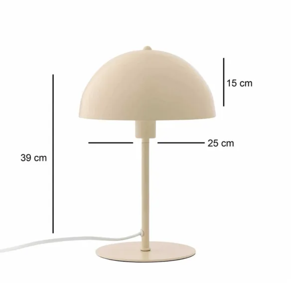 GloboStar® GASCEIO 204-0140 Μοντέρνο Eπιτραπέζιο Φωτιστικό Μονόφωτο 1 x E27 IP20 Μπεζ Μέταλλο - Μ25 x Π25 x Υ39cm - Image 2