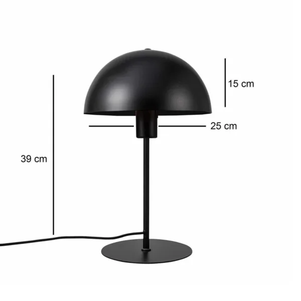 GloboStar® GASCEIO 204-0141 Μοντέρνο Eπιτραπέζιο Φωτιστικό Μονόφωτο 1 x E27 IP20 Μαύρο Μέταλλο - Μ25 x Π25 x Υ39cm - Image 2