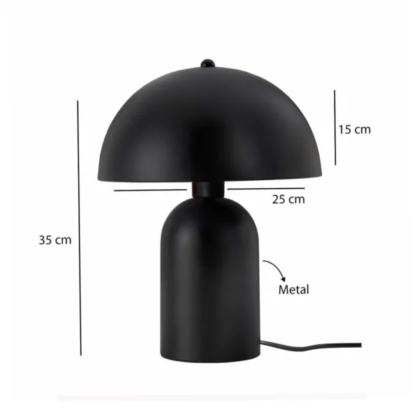 GloboStar® GASCO 204-0146 Μοντέρνο Eπιτραπέζιο Φωτιστικό Μονόφωτο 1 x E27 IP20 Μαύρο Μέταλλο - Μ25 x Π25 x Υ35cm - Image 2