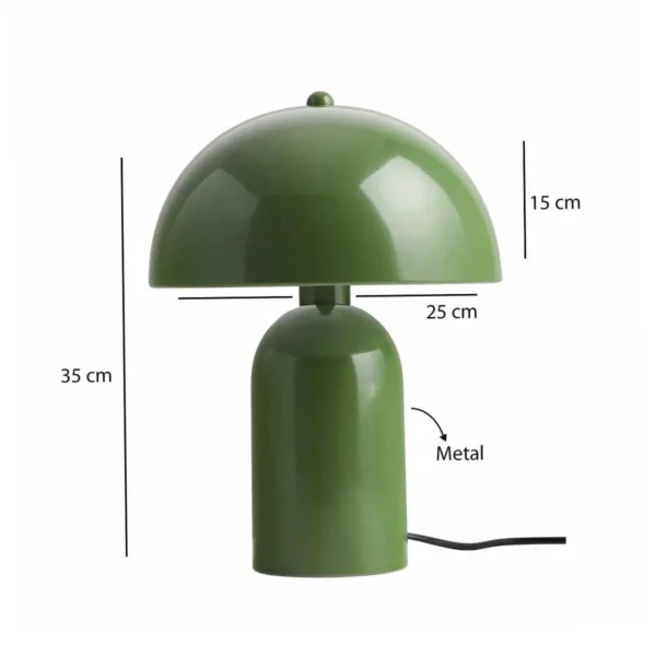 GloboStar® GASCO 204-0147 Μοντέρνο Eπιτραπέζιο Φωτιστικό Μονόφωτο 1 x E27 IP20 Πράσινο Μέταλλο - Μ25 x Π25 x Υ35cm - Image 3