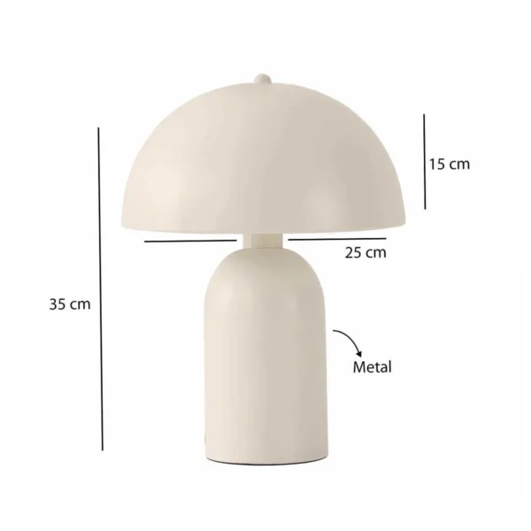 GloboStar® GASCO 204-0149 Μοντέρνο Eπιτραπέζιο Φωτιστικό Μονόφωτο 1 x E27 IP20 Μπεζ Μέταλλο - Μ25 x Π25 x Υ35cm - Image 2