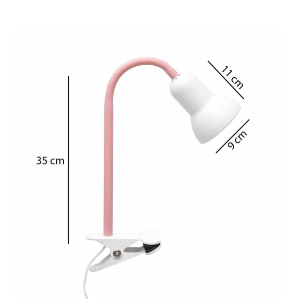 GloboStar® TAVOLO 204-0154 Παιδικό Eπιτραπέζιο Φωτιστικό Μονόφωτο 1 x E27 IP20 Ροζ & Λευκό Πλαστικό - Μ11 x Π9 x Υ35cm - Image 2