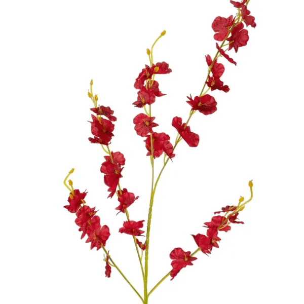 GloboStar® Artificial Garden RED DANCE ORCHID BRANCH 21413 Τεχνητό Διακοσμητικό Κλαδί Κόκκινη Ορχιδέα Y90cm - Image 2