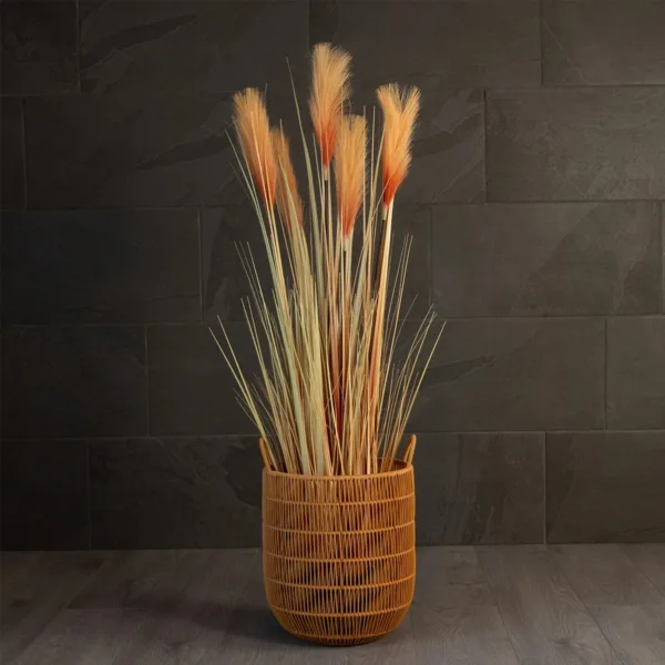 GloboStar® Artificial Garden OSAKA 21494 Διακοσμητικό Πλεκτό Καλάθι - Κασπώ Γλάστρα - Flower Pot Μπεζ Φ30cm x Υ41cm - Image 6