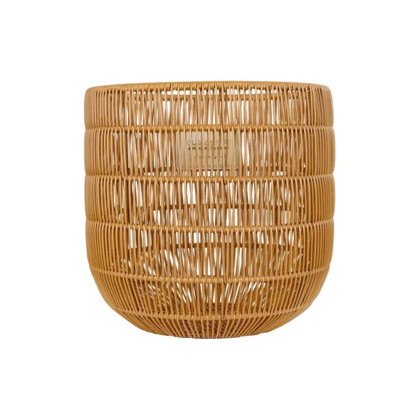 GloboStar® Artificial Garden DAKOTA 21498 Διακοσμητικό Πλεκτό Καλάθι - Κασπώ Γλάστρα - Flower Pot Μπεζ Φ33cm x Υ33cm - Image 3