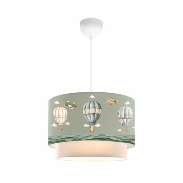 GloboStar® BALLON 204-0120 Παιδικό Κρεμαστό Φωτιστικό Φιγούρα Μονόφωτο 1 x E27 IP20 Πολύχρωμο Ύφασμα - Μ30 x Π30 x Υ70cm