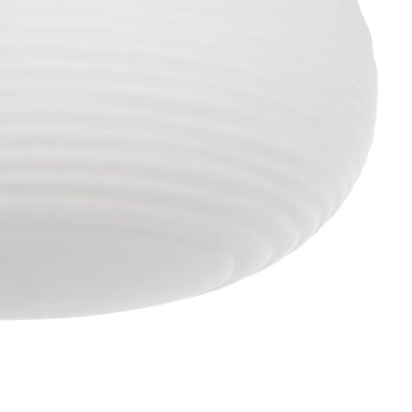 GloboStar® FREYA 00747 Μοντέρνο Κρεμαστό Φωτιστικό Ανάρτηση Μονόφωτο 1 x E27 IP20 Λευκό Γυαλί με Ασημί Μέταλλο - Μ34 x Π34 x Υ23cm - Image 8