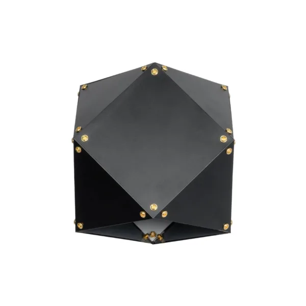 GloboStar® WELLES 00794 Μοντέρνο Επιτοίχιο Φωτιστικό Απλίκα Μονόφωτο 1 x E27 IP20 Μαύρο & Χρυσό Μέταλλο - Μ17 x Π28 x Υ17cm - Image 5
