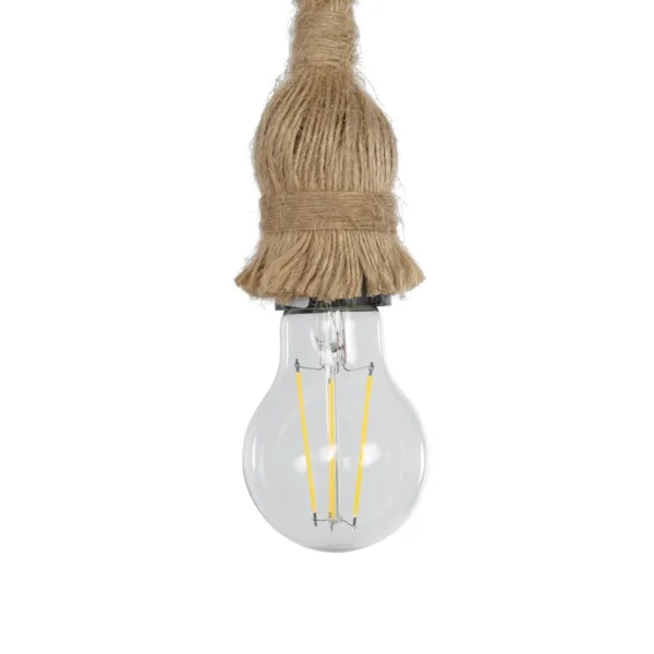 GloboStar® VANITY 00878 Vintage Επιτοίχιο Φωτιστικό Απλίκα Μονόφωτο 1 x E27 IP20 Καφέ Ξύλο με Μπεζ Σχοινί - Μ7 x Π15 x Υ30cm - Image 6
