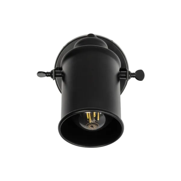 GloboStar® JAKE 00948 Μοντέρνο Επιτοίχιο Φωτιστικό Απλίκα Μονόφωτο 1 x E27 IP20 Μαύρο Μέταλλο - Μ9 x Π21 x Y16cm - Image 2