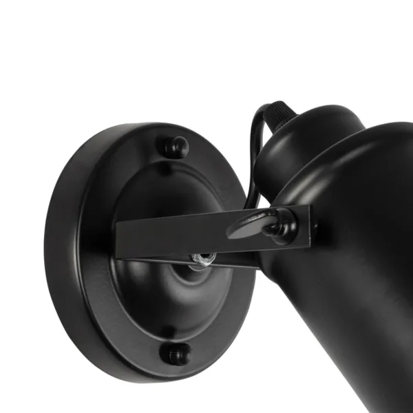 GloboStar® JAKE 00948 Μοντέρνο Επιτοίχιο Φωτιστικό Απλίκα Μονόφωτο 1 x E27 IP20 Μαύρο Μέταλλο - Μ9 x Π21 x Y16cm - Image 4