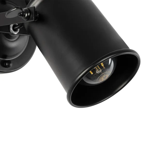 GloboStar® JAKE 00948 Μοντέρνο Επιτοίχιο Φωτιστικό Απλίκα Μονόφωτο 1 x E27 IP20 Μαύρο Μέταλλο - Μ9 x Π21 x Y16cm - Image 5