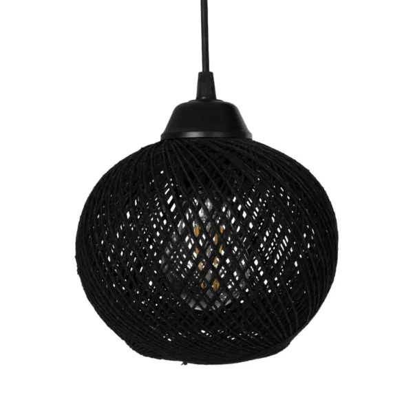 GloboStar® LUMA 201-0010 Vintage Κρεμαστό Φωτιστικό Ράγα Τρίφωτο 3 x E27 IP20 Μπεζ Ξύλο με Μαύρο Σχοινί - Μ50 x Π20 x Υ63cm - Image 5