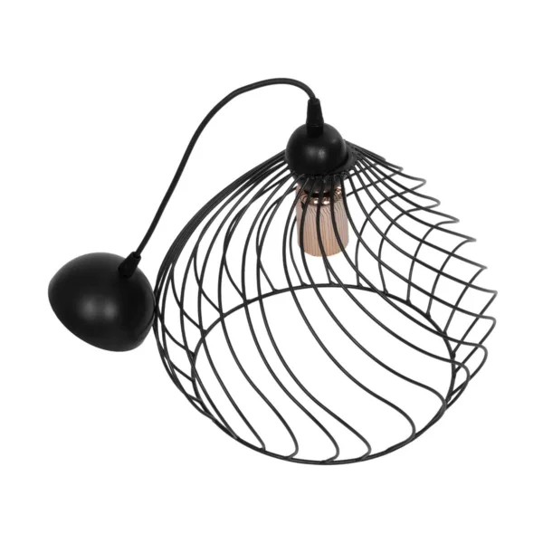 GloboStar® STARLA 201-0013 Vintage Κρεμαστό Φωτιστικό Πλέγμα Μονόφωτο 1 x E27 IP20 Μαύρο & Χάλκινο Μέταλλο - Μ28 x Π28 x Υ70cm - Image 10