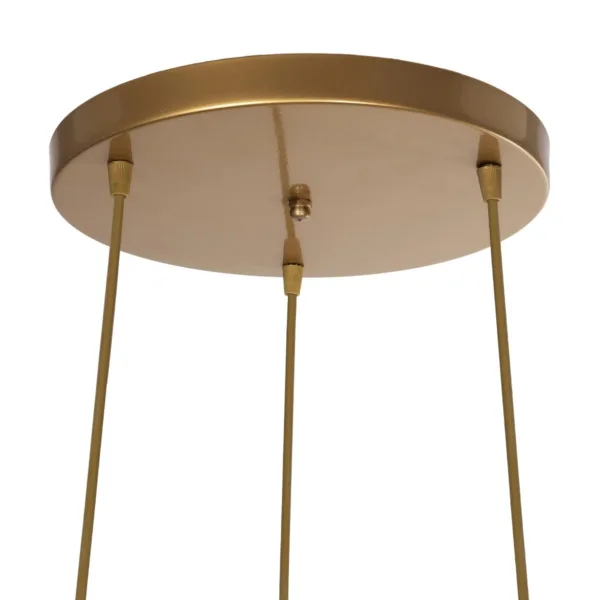 GloboStar® ILLUMIO 201-0027 Vintage Κρεμαστό Φωτιστικό Μπάλα Τρίφωτο 3 x E27 IP20 Χρυσό Μέταλλο με Μπεζ Σχοινί - Μ30 x Π30 x Υ70cm - Image 8