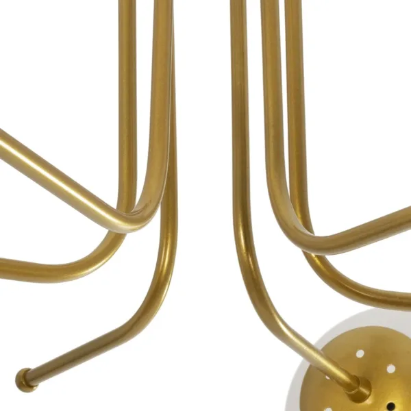 GloboStar® SHINY 201-0028 Vintage Φωτιστικό Οροφής Μπάλα Τρίφωτο 3 x E27 IP20 Χρυσό Μέταλλο με Γαλακτερή Μπάλα - Μ35 x Π35 x Υ60cm - Image 6