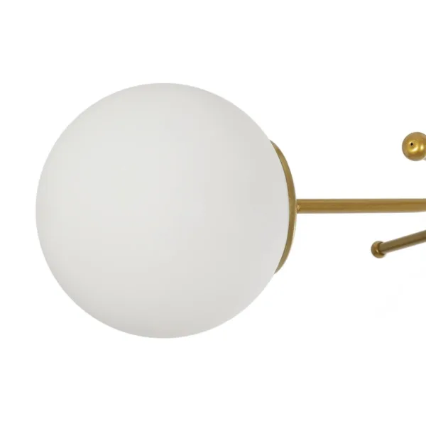GloboStar® SHINY 201-0028 Vintage Φωτιστικό Οροφής Μπάλα Τρίφωτο 3 x E27 IP20 Χρυσό Μέταλλο με Γαλακτερή Μπάλα - Μ35 x Π35 x Υ60cm - Image 7