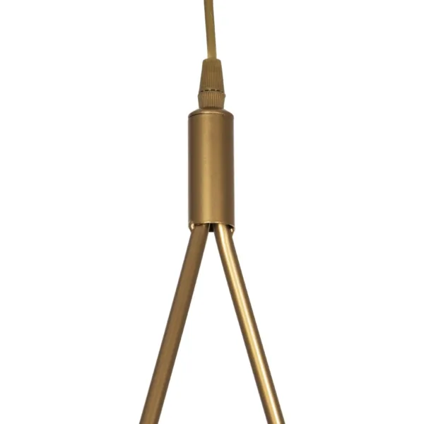 GloboStar® DROP 201-0034 Vintage Κρεμαστό Φωτιστικό Μπάλα Μονόφωτο 1 x E27 IP20 Χρυσό Μέταλλο με Γαλακτερή Μπάλα - Μ20 x Π25 x Υ80cm - Image 8