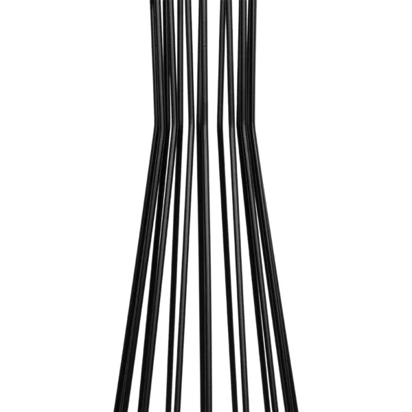 GloboStar® NOVA 201-0037 Μοντέρνο Επιδαπέδιο Φωτιστικό 1 x E27 IP20 Μαύρο Μεταλλό με Μαύρο Ύφασμα - Μ38 x Π38 x Υ155cm - Image 8