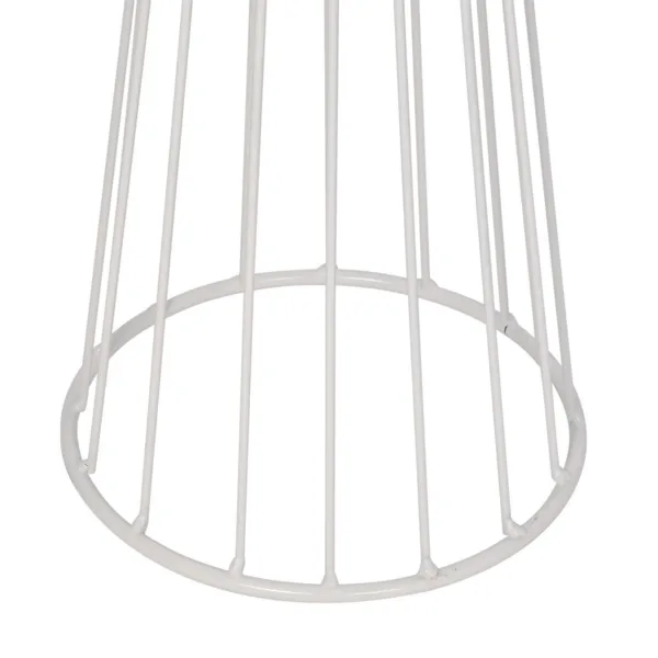 GloboStar® NOVA 201-0038 Μοντέρνο Επιδαπέδιο Φωτιστικό 1 x E27 IP20 Λευκό Μεταλλό με Μαύρο Ύφασμα - Μ38 x Π38 x Υ155cm - Image 9