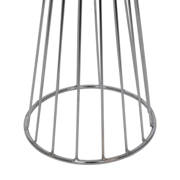 GloboStar® NOVA 201-0039 Μοντέρνο Επιδαπέδιο Φωτιστικό 1 x E27 IP20 Ασημί Μεταλλό με Μαύρο Ύφασμα - Μ38 x Π38 x Υ155cm - Image 9