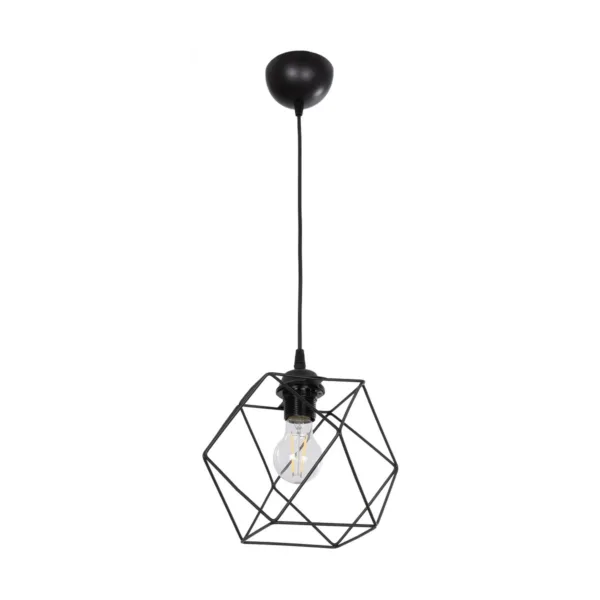 GloboStar® SOLIS 201-0045 Vintage Κρεμαστό Φωτιστικό Πλέγμα Μονόφωτο 1 x E27 IP20 Χρυσό Μέταλλο - Μ17 x Π17 x Υ75cm - Image 3