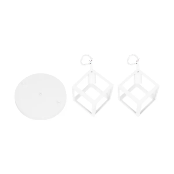 GloboStar® DISE 201-0053 Μοντέρνο Κρεμαστό Φωτιστικό Κύβος Δίφωτο 2 x E27 IP20 Λευκό Μέταλλο - Μ30 x Π30 x Υ70cm - Image 9
