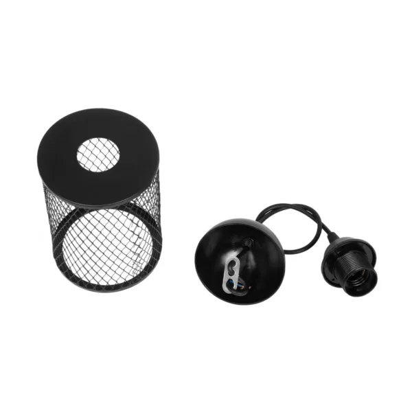 GloboStar® NOVAON 201-0058 Μοντέρνο Κρεμαστό Φωτιστικό Πλέγμα Μονόφωτο 1 x E27 IP20 Μαύρο Μέταλλο - Μ12 x Π12 x Υ70cm - Image 10