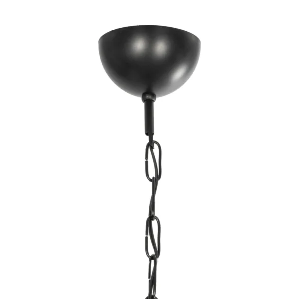 GloboStar® PRISMON 201-0061 Vintage Κρεμαστό Φωτιστικό Οροφής Πλέγμα Μονόφωτο 1 x E27 IP20 Καρυδί Ξύλο με Μαύρο Μέταλλο - Μ25 x Π25 x Υ65cm - Image 8