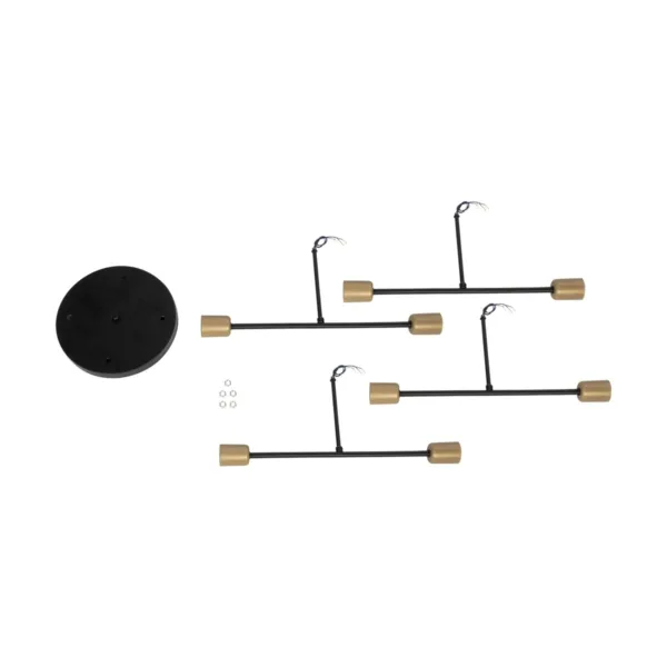 GloboStar® BLAZEA 201-0064 Vintage Οροφής Πλέγμα Πολύφωτο 8 x E27 IP20 Μπρονζέ με Μαύρο Μέταλλο - Μ40 x Π40 x Υ25cm - Image 6