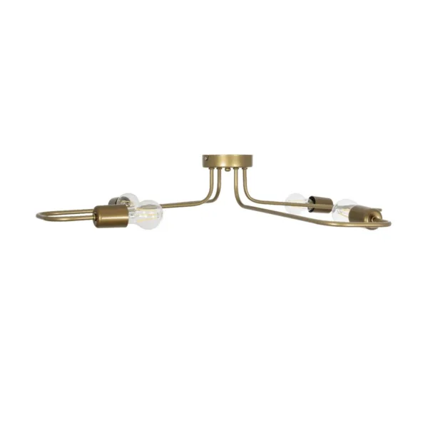 GloboStar® MOORNA 201-0065 Vintage Οροφής Πλέγμα Πολύφωτο 4 x E27 IP20 Χρυσό Μέταλλο - Μ50 x Π50 x Υ15cm - Image 3