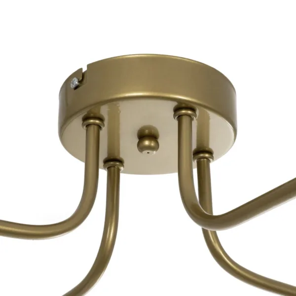 GloboStar® MOORNA 201-0065 Vintage Οροφής Πλέγμα Πολύφωτο 4 x E27 IP20 Χρυσό Μέταλλο - Μ50 x Π50 x Υ15cm - Image 6