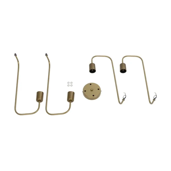 GloboStar® MOORNA 201-0065 Vintage Οροφής Πλέγμα Πολύφωτο 4 x E27 IP20 Χρυσό Μέταλλο - Μ50 x Π50 x Υ15cm - Image 7