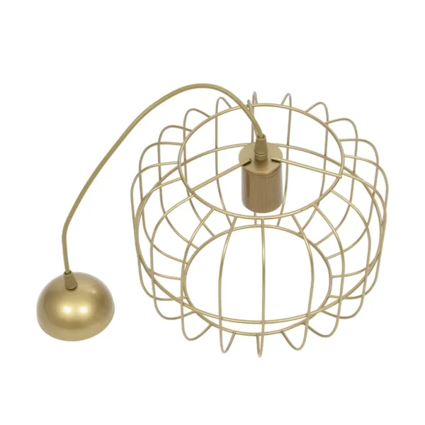 GloboStar® LUCANA 201-0074 Vintage Κρεμαστό Φωτιστικό Πλέγμα Μονόφωτο 1 x E27 IP20 Χρυσό Μέταλλο - Μ30 x Π30 x Υ70cm - Image 10