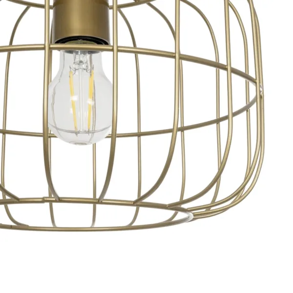 GloboStar® LUCANA 201-0074 Vintage Κρεμαστό Φωτιστικό Πλέγμα Μονόφωτο 1 x E27 IP20 Χρυσό Μέταλλο - Μ30 x Π30 x Υ70cm - Image 7