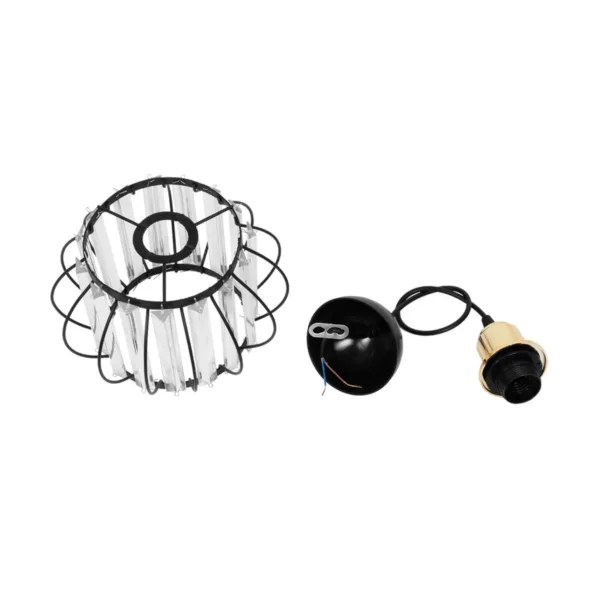 GloboStar® LUCERO 201-0078 Vintage Κρεμαστό Φωτιστικό Πλέγμα Μονόφωτο 1 x E27 IP20 Μαύρο και Χρυσό Μέταλλο - Μ16 x Π16 x Υ70cm - Image 10