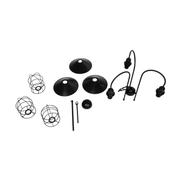 GloboStar® BLAZEO 201-0079 Vintage Κρεμαστό Φωτιστικό Καμπάνα Τρίφωτο 3 x E27 IP20 Μαύρο Μέταλλο - Μ40 x Π40 x Υ40cm - Image 9