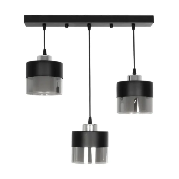 GloboStar® SHINEVA 201-0080 Vintage Κρεμαστό Φωτιστικό Ράγα Τρίφωτο 3 x E27 IP20 Μαύρο Μέταλλο - Μ55 x Π25 x Υ70cm - Image 3