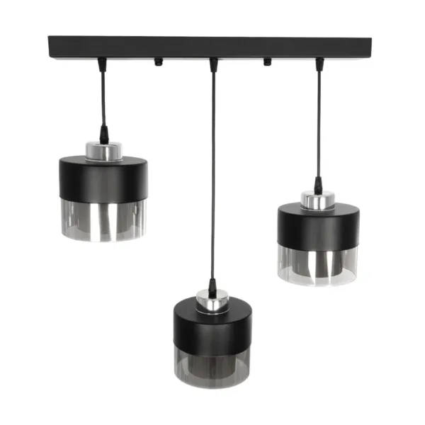 GloboStar® SHINEVA 201-0080 Vintage Κρεμαστό Φωτιστικό Ράγα Τρίφωτο 3 x E27 IP20 Μαύρο Μέταλλο - Μ55 x Π25 x Υ70cm - Image 5