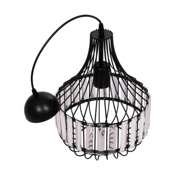 GloboStar® LUMAON 201-0081 Vintage Κρεμαστό Φωτιστικό Πλέγμα Μονόφωτο 1 x E27 IP20 Μαύρο Μέταλλο - Μ28 x Π28 x Υ80cm - Image 10