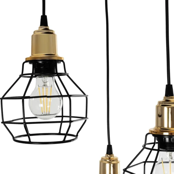 GloboStar® NOVARAY 201-0083 Vintage Κρεμαστό Φωτιστικό Πλέγμα Τρίφωτο 3 x E27 IP20 Μαύρο Μέταλλο - Μ33 x Π33 x Υ75cm - Image 7