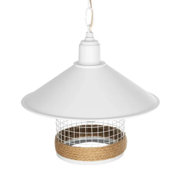 GloboStar® GLORA 201-0089 Vintage Κρεμαστό Φωτιστικό Καμπάνα Μονόφωτο 1 x E27 IP20 Λευκο Μέταλλο - Μ30 x Π30 x Υ54cm - Image 6