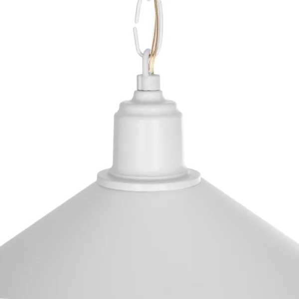 GloboStar® GLORA 201-0089 Vintage Κρεμαστό Φωτιστικό Καμπάνα Μονόφωτο 1 x E27 IP20 Λευκο Μέταλλο - Μ30 x Π30 x Υ54cm - Image 8