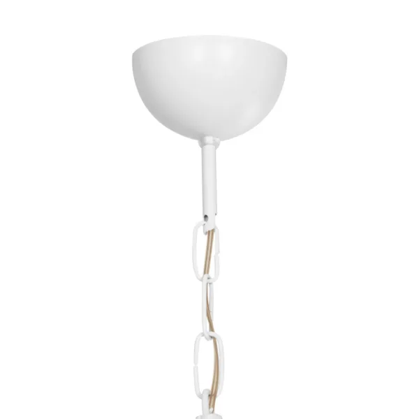 GloboStar® GLORA 201-0089 Vintage Κρεμαστό Φωτιστικό Καμπάνα Μονόφωτο 1 x E27 IP20 Λευκο Μέταλλο - Μ30 x Π30 x Υ54cm - Image 9