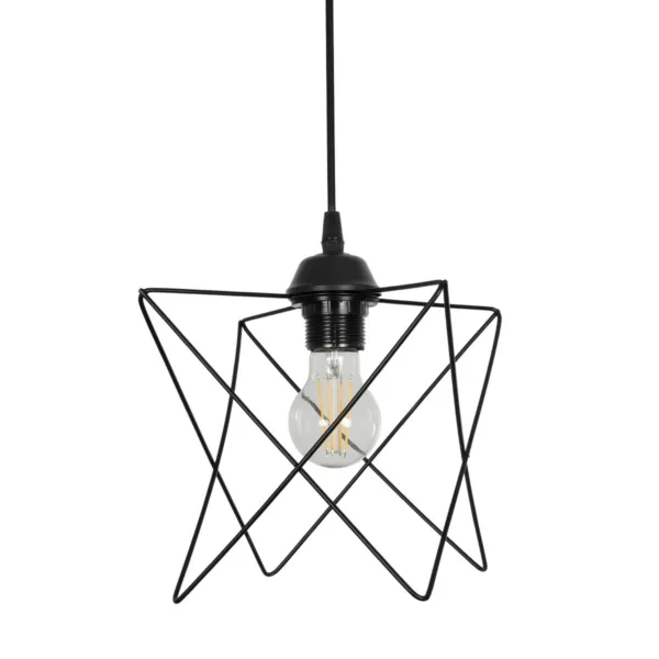 GloboStar® GLIND Vintage 201-0092 Κρεμαστό Φωτιστικό Ράγα Τρίφωτο 3 x E27 IP20 Μαύρο Μέταλλο - Μ55 x Π25 x Υ70cm - Image 6