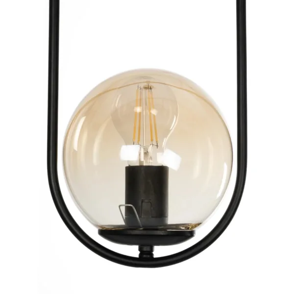 GloboStar® ZENITH 201-0093 Κρεμαστό Φωτιστικό Οροφής Μπάλα Μονόφωτο Vintage 1 x E27 IP20 Μαύρο Μέταλλο με Μελί Γυαλί - Μ17 x Π17 x Υ70cm - Image 6