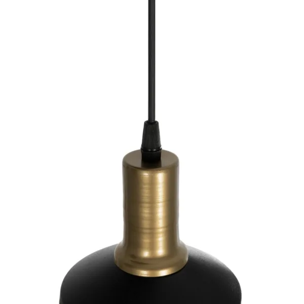 GloboStar® RADIANT 201-0097 Vintage Κρεμαστό Φωτιστικό Πλέγμα Τρίφωτο 3 x E27 IP20 Μαύρο & Χρυσό Μέταλλο - Μ30 x Π30 x Υ80cm - Image 8