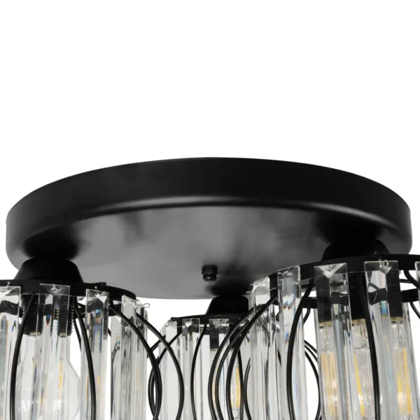 GloboStar® ILLUME 201-0100 Vintage Φωτιστικό Οροφής Κρύσταλλα Τρίφωτο 3 x E27 IP20 Μαύρο & Χρυσό Μέταλλο με Διάφανο Γυαλί - Μ35 x Π35 x Υ40cm - Image 7