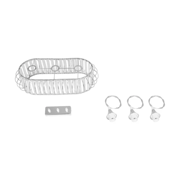 GloboStar® RAZIA 201-0101 Vintage Κρεμαστό Φωτιστικό Κρύσταλλα Τρίφωτο 3 x E27 IP20 Ασημί Μέταλλο με Διάφανο Γυαλί - Μ60 x Π40 x Υ70cm - Image 9