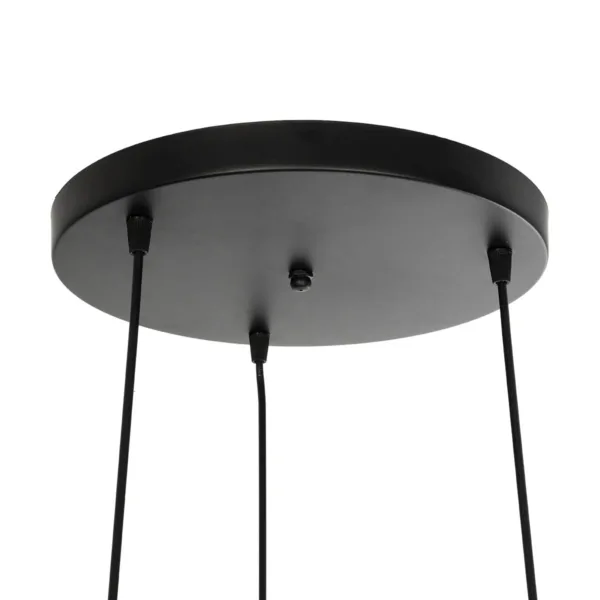 GloboStar® EMBER 201-0102 Vintage Κρεμαστό Φωτιστικό Φιγούρα Τρίφωτο 3 x E27 IP20 Μαύρο Μέταλλο με Καρυδί Ξύλο - Μ35 x Π40 x Υ70cm - Image 8
